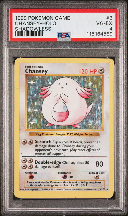 1999 POKEMON GAME CHANSEY-HOLO #3 PSA 4 - Image 1