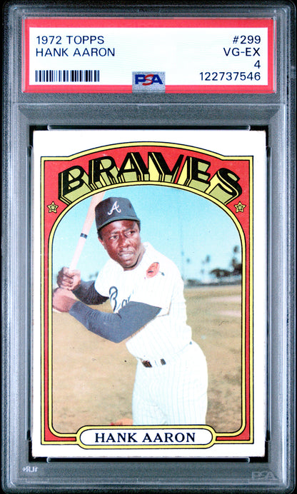 1972 TOPPS HANK AARON #299 LOST ABYSS PSA 4