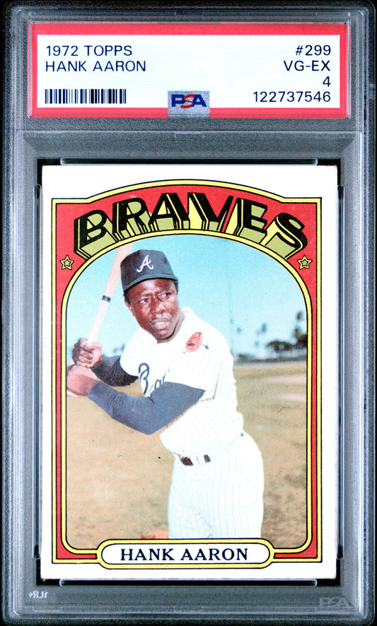 1972 TOPPS HANK AARON #299 LOST ABYSS PSA 4