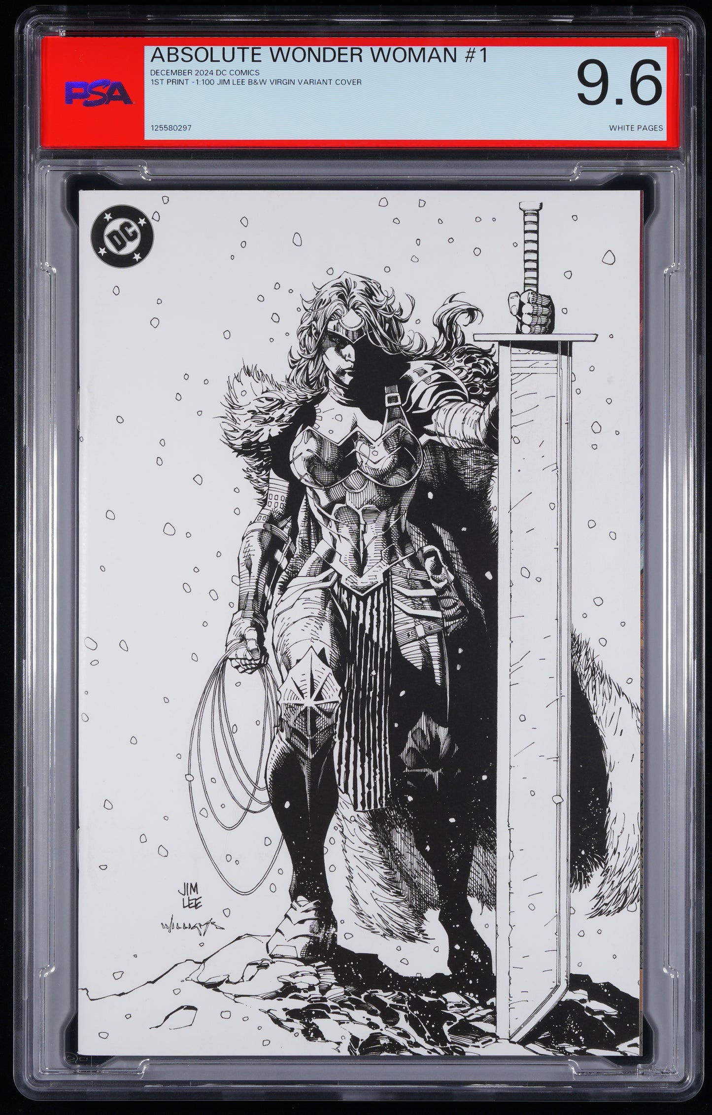 DC Comics Absolute Wonder Woman #1 1 BLACK & WHITE VIRGIN 1:100 JIM LEE VARIANT COVER