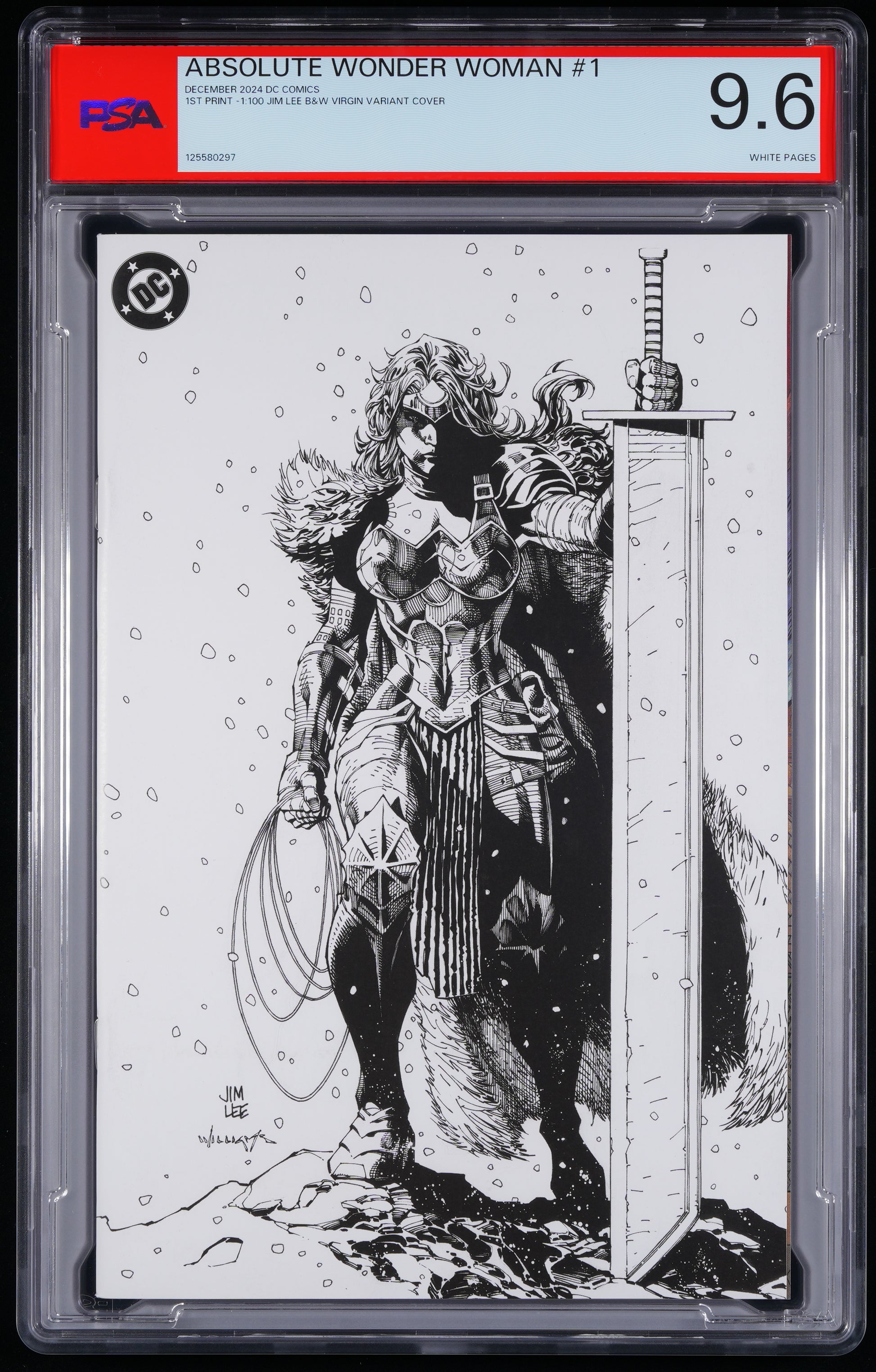 DC Comics Absolute Wonder Woman #1 1 BLACK & WHITE VIRGIN 1:100 JIM LEE VARIANT COVER