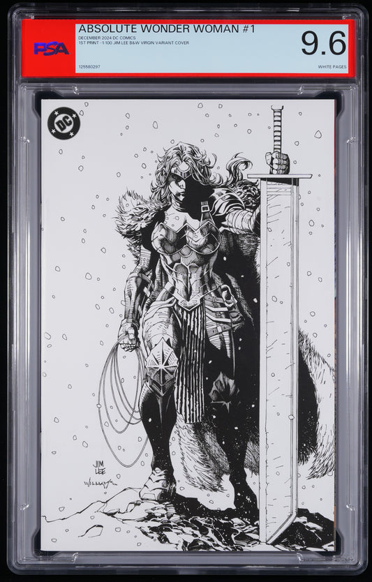 DC Comics Absolute Wonder Woman #1 1 BLACK & WHITE VIRGIN 1:100 JIM LEE VARIANT COVER