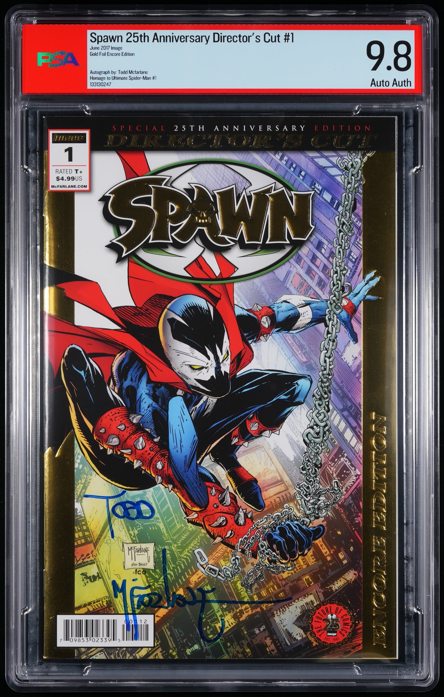 Image Spawn 25th Anniversary Director's Cut #1 NONE GOLD FOIL TODD MCFARLANE ENCORE EDITION