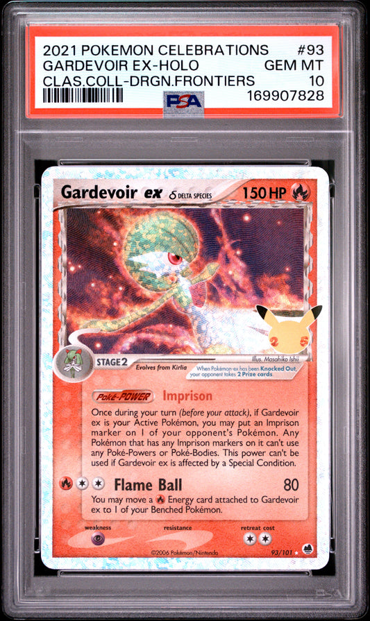 2021 POKEMON CELEBRATIONS CLASSIC COLLECTION GARDEVOIR EX-HOLO #93 CLAS.COLL-DRGN.FRONTIERS PSA 10