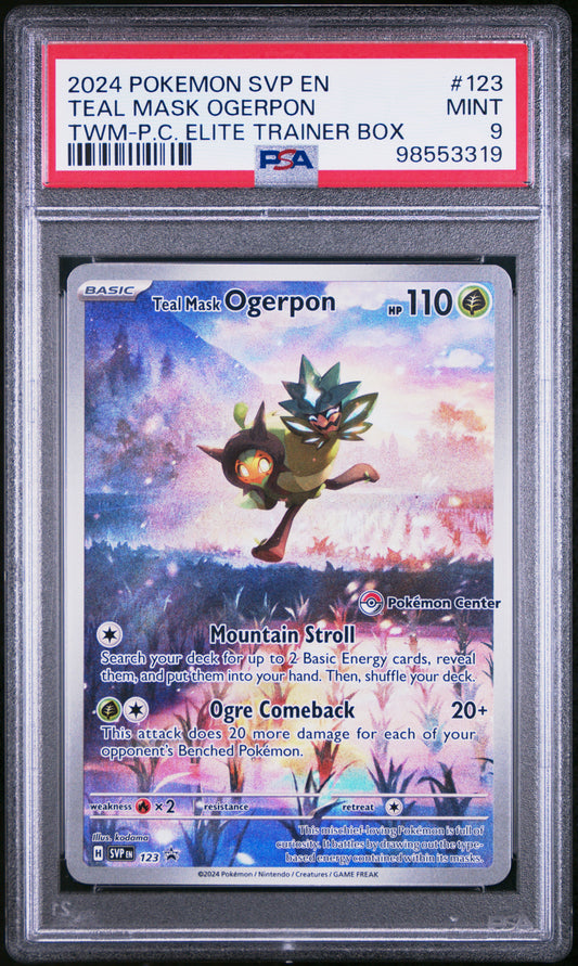 2024 POKEMON SVP EN-SV BLACK STAR PROMO TEAL MASK OGERPON #123 TWILIGHT MASQUERADE PC ETB PSA 9