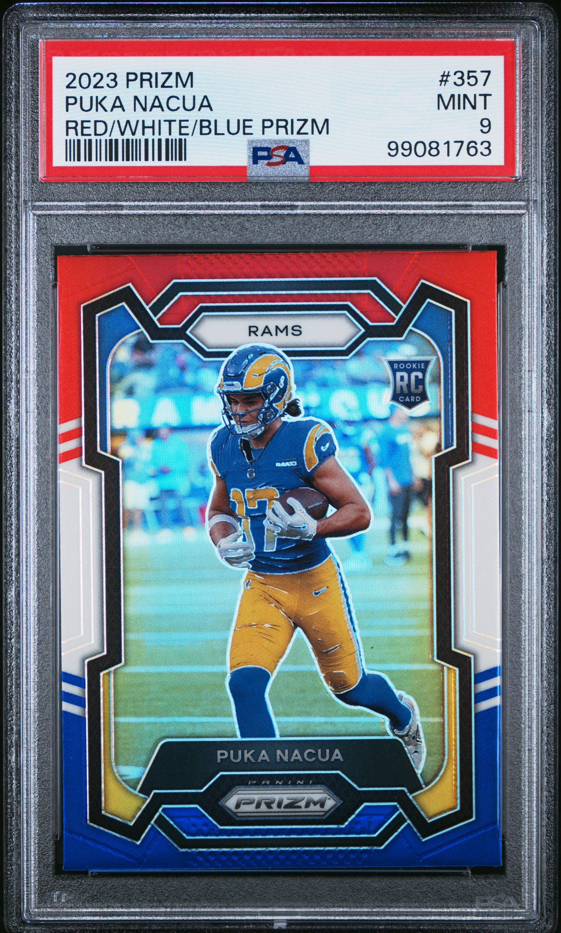 2023 PANINI PRIZM PUKA NACUA #357 RED/WHITE/BLUE PRIZM PSA 9