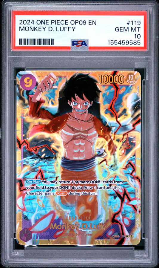 2024 ONE PIECE OP09-EMPERORS IN THE NEW WORLD MONKEY D. LUFFY #119 PSA 10