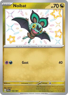 Pokemon,SV: Paldean Fates,Noibat - 194/091,Holofoil,Shiny Rare,Lightly Played