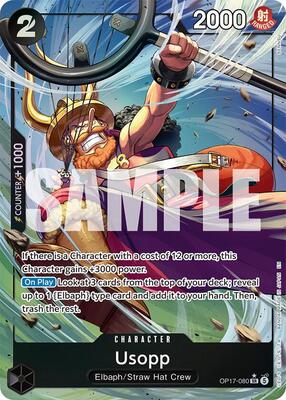One Piece Card Game,The World's Strongest Warriors,Usopp (Alternate Art) - OP17-080,Foil,Super Rare,Near Mint