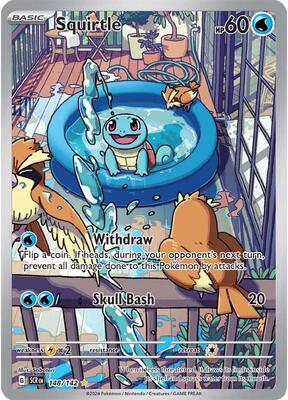 Pokemon,SV07: Stellar Crown,Squirtle - 148/142,Holofoil,Illustration Rare,Near Mint