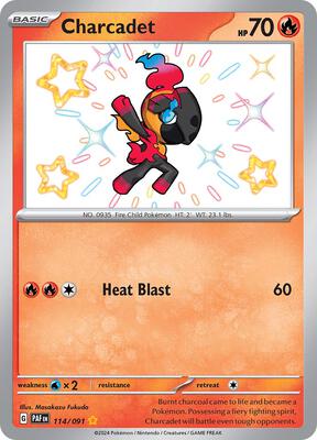 Pokemon,SV: Paldean Fates,Charcadet - 114/091,Holofoil,Shiny Rare,Moderately Played