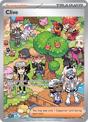 Pokemon,SV: Paldean Fates,Clive - 236/091,Holofoil,Special Illustration Rare,Near Mint