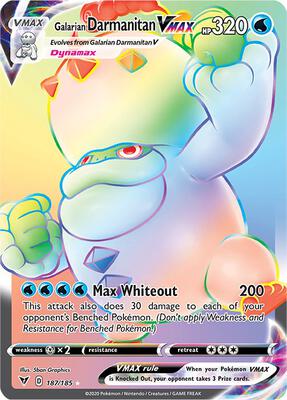 Pokemon,SWSH04: Vivid Voltage,Galarian Darmanitan VMAX (Secret) - 187/185,Holofoil,Secret Rare,Near Mint