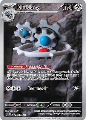 Pokemon,SV: Black Bolt,Klinklang - 141/086,Holofoil,Illustration Rare,Near Mint