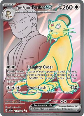 Pokemon,SV10: Destined Rivals,Team Rocket's Persian ex - 219/182,Holofoil,Ultra Rare,Near Mint