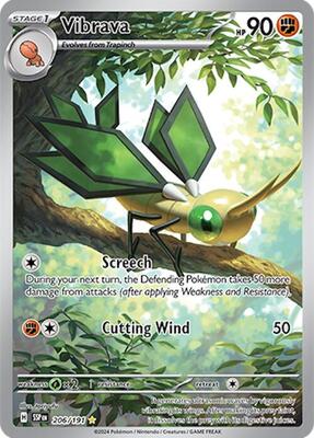 Pokemon,SV08: Surging Sparks,Vibrava - 206/191,Holofoil,Illustration Rare,Lightly Played