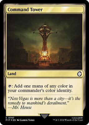 Magic: The Gathering,Universes Beyond: Fallout,Command Tower (Surge Foil) - 787,Foil,Common,Lightly Played