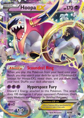 Pokemon,XY - Ancient Origins,Hoopa EX - 36/98,Holofoil,Ultra Rare,Moderately Played