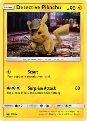 Pokemon,SM Promos,Detective Pikachu - SM170,Holofoil,Promo,Near Mint