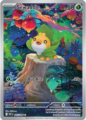 Pokemon,SV: White Flare,Sewaddle - 087/086,Holofoil,Illustration Rare,Lightly Played