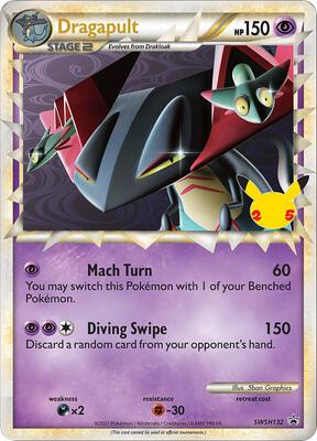 Pokemon,Jumbo Cards,Dragapult (Prime) - SWSH132,Holofoil,Promo,Lightly Played