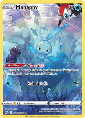 Pokemon,SWSH: Crown Zenith: Galarian Gallery,Manaphy - GG06/GG70,Holofoil,Ultra Rare,Lightly Played