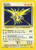 Pokemon,Base Set,Zapdos - 016/102,Holofoil,Holo Rare,Damaged