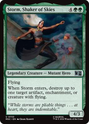 Magic: The Gathering,Commander: Marvel Super Heroes,Storm, Shaker of Skies - 733,Foil,Uncommon,Near Mint