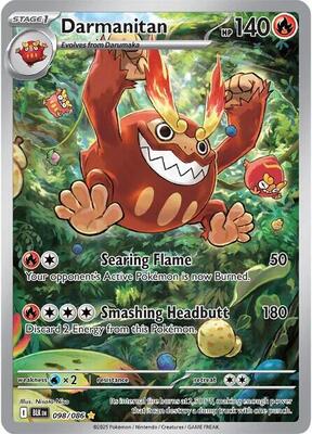 Pokemon,SV: Black Bolt,Darmanitan - 098/086,Holofoil,Illustration Rare,Lightly Played
