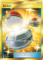 Pokemon,SM Base Set,Switch (Secret) - 160/149,Holofoil,Secret Rare,Damaged