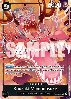 One Piece Card Game,The Time of Battle,Kouzuki Momonosuke (085) (Alternate Art) - OP16-085,Foil,Rare,Near Mint