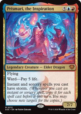 Magic: The Gathering,Secrets of Strixhaven,Prismari, the Inspiration - 212,Foil,Mythic,Near Mint