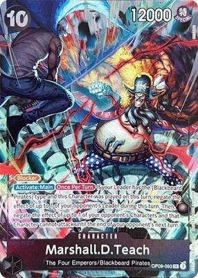 One Piece Card Game,One Piece Promotion Cards,Marshall.D.Teach (093) (English Version 2nd Anniversary Set) - OP09-093,Foil,Super Rare,Near Mint