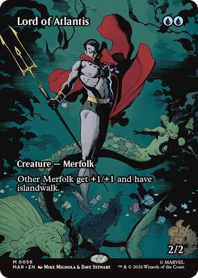Magic: The Gathering,Marvel Universe Eternal-Legal,Lord of Atlantis (Borderless) - 56,Normal,Mythic,Near Mint