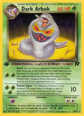 Pokemon,Team Rocket,Dark Arbok (19) - 19/82,Unlimited,Rare,Moderately Played