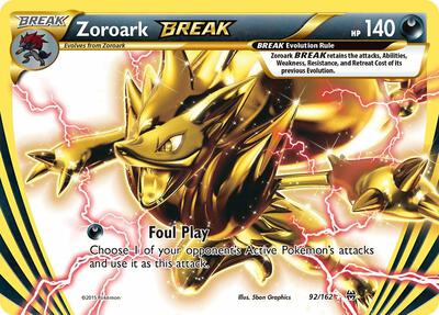 Pokemon,XY - BREAKthrough,Zoroark BREAK - 92/162,Holofoil,Rare BREAK,Moderately Played