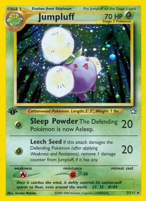 Pokemon,Neo Genesis,Jumpluff - 007/111,Unlimited Holofoil,Holo Rare,Moderately Played
