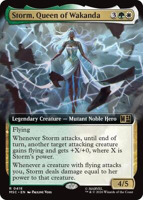 Magic: The Gathering,Commander: Marvel Super Heroes,Storm, Queen of Wakanda (Extended Art) - 418,Normal,Rare,Lightly Played