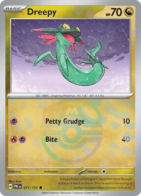 Pokemon,SV: Prismatic Evolutions,Dreepy (Master Ball Pattern) - 071/131,Holofoil,Common,Near Mint