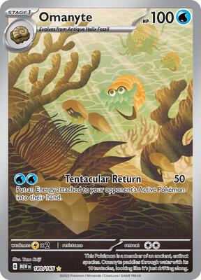 Pokemon,SV: Scarlet & Violet 151,Omanyte - 180/165,Holofoil,Illustration Rare,Lightly Played