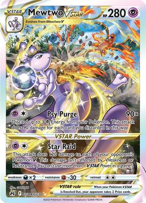 Pokemon,SWSH: Crown Zenith: Galarian Gallery,Mewtwo VSTAR - GG44/GG70,Holofoil,Ultra Rare,Near Mint