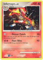 Pokemon,Diamond and Pearl,Infernape - 5/130,Reverse Holofoil,Holo Rare,Damaged