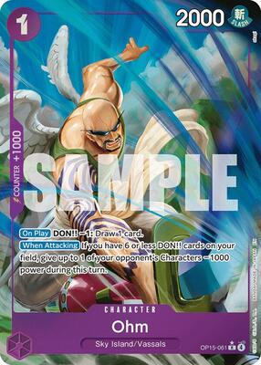 One Piece Card Game,Adventure on Kami's Island,Ohm (Alternate Art) - OP15-061,Foil,Rare,Near Mint