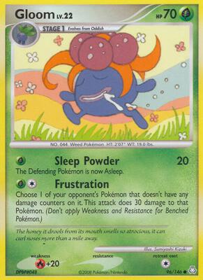 Pokemon,Legends Awakened,Gloom (96) - 96/146,Reverse Holofoil,Common,Heavily Played