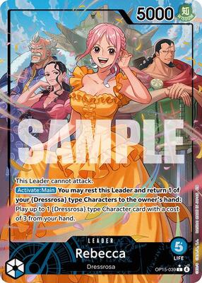 One Piece Card Game,Adventure on Kami's Island,Rebecca (OP15-039) (Alternate Art),Foil,Leader,Near Mint
