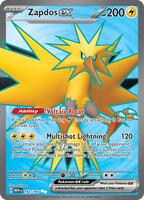 Pokemon,SV: Scarlet & Violet 151,Zapdos ex - 192/165,Holofoil,Ultra Rare,Near Mint