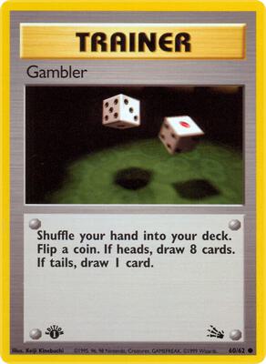 Pokemon,Fossil,Gambler - 60/62,1st Edition,Common,Lightly Played