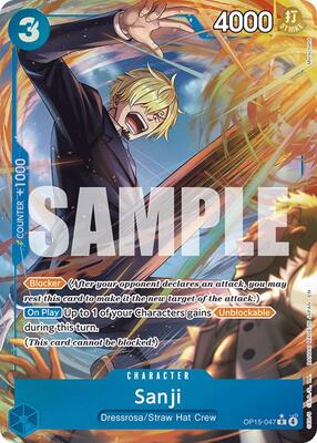One Piece Card Game,Adventure on Kami's Island,Sanji (OP15-047) (Alternate Art),Foil,Rare,Near Mint