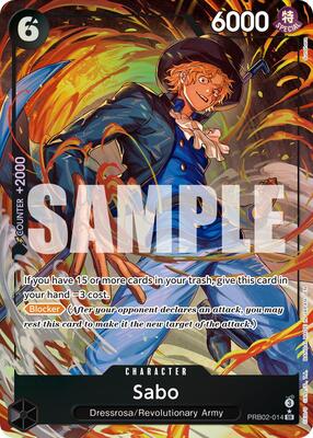 One Piece Card Game,Premium Booster -The Best- Vol. 2,Sabo - PRB02-014 (Alternate Art),Foil,Super Rare,Lightly Played