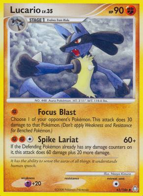 Pokemon,Legends Awakened,Lucario - 61/146,Normal,Uncommon,Moderately Played